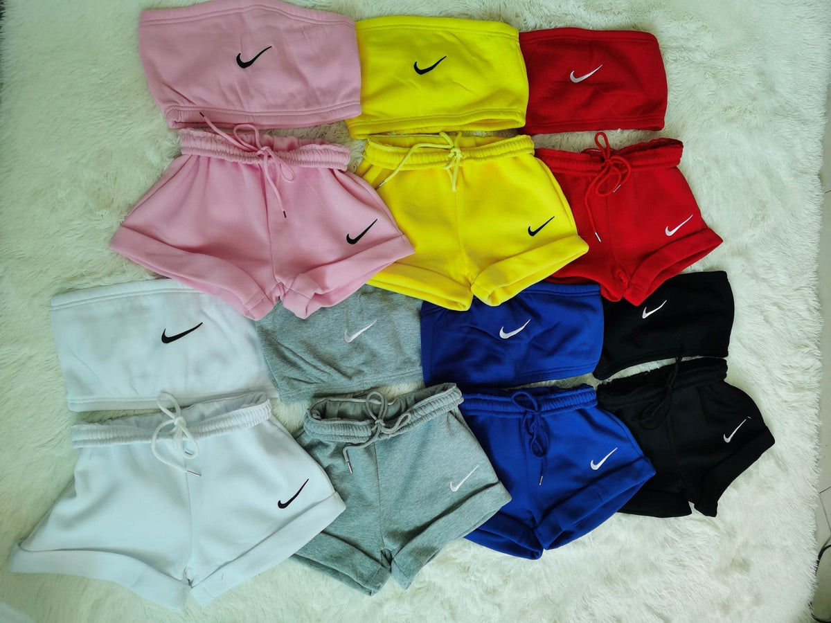 Nike tube top and matching shorts best sale