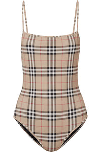 Red & Grey Plaid B One Piece Bathing Suit