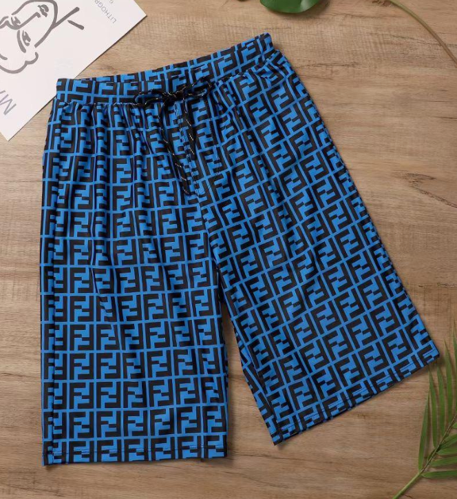 IN STOCK Blue F Swim Trunks